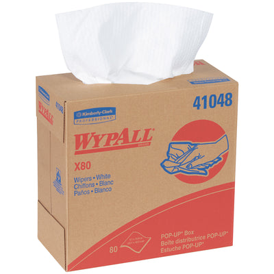 WypALL® X80 heavy-duty wipers deliver superior absorption and strength for industrial facilities, maintenance teams, and manufacturing floors. At 9.1" x 16.8" per wipe, this dispenser box case (5 rolls) outperforms shop towels pound-for-pound while eliminating lint, strings, and metal contamination. Solvent-resistant and engineered for maximum durability and cost-efficiency.