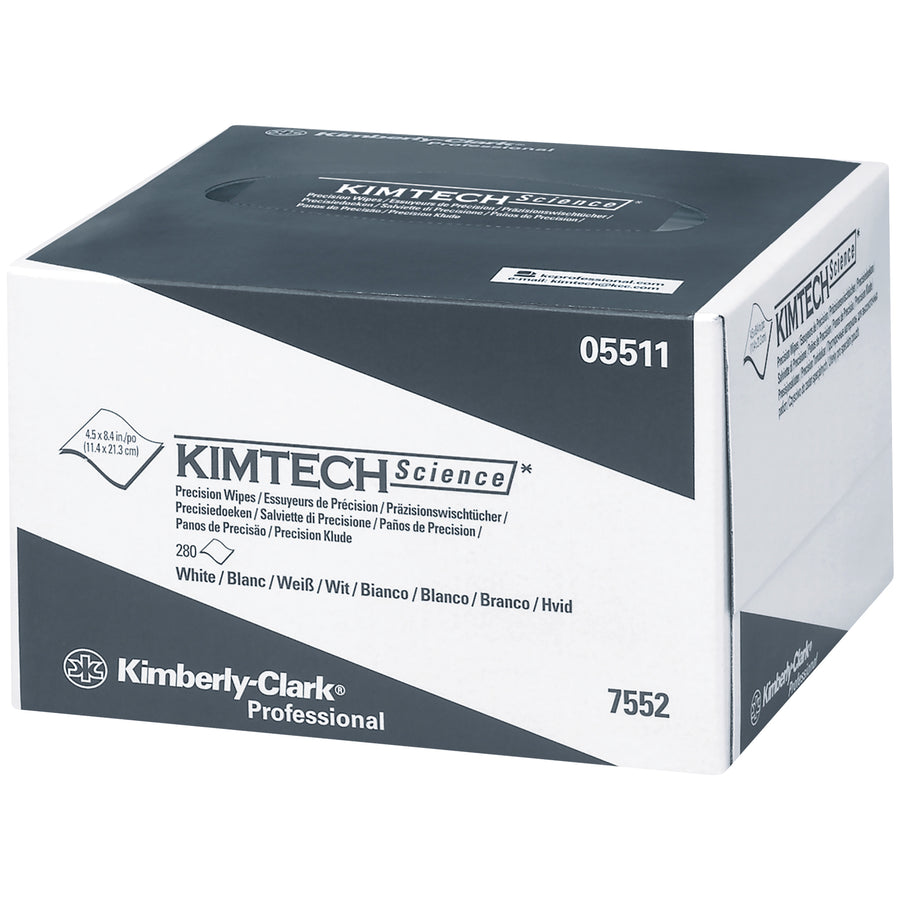 Kimtech® 1-ply precision low-lint wipers deliver reliable, lint-free cleaning for laboratory, office, and cleanroom environments. Pre-sized 4.4" x 8.4" format with pop-up box dispensing for one-at-a-time portability and protection. Case of 60 wipers with 20% recycled content for cost-effective, eco-conscious jan-san operations.