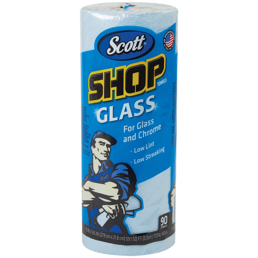 Scott® blue shop towel rolls deliver professional-grade, streak-free cleaning for glass, windows, and automotive applications. Each case includes 12 rolls of 11" x 8.7" sheets designed for maximum durability and absorbency. Trusted by maintenance teams and automotive facilities for reliable, cost-effective cleaning performance.