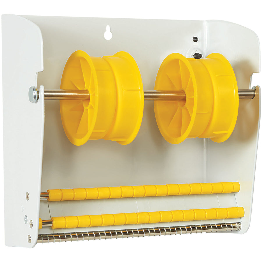 Heavy-duty all-metal label dispenser designed for shipping coordinators who need fast, reliable label access. Holds rolls up to 7" in diameter and mounts on walls or counters to maximize workspace. Quick-load design reduces downtime and keeps your shipping station organized.
