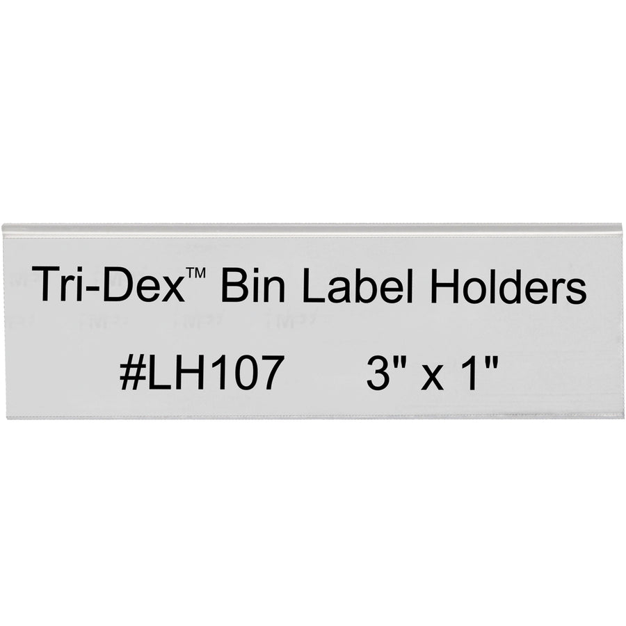 Snap-in bin label holders deliver instant warehouse identification without tools or adhesives. Clear 3" x 1" plastic construction holds laser-printed item numbers, destinations, or SKUs. Includes perforated insert sheets–case of 25 holders ready to deploy across your rack labeling system.