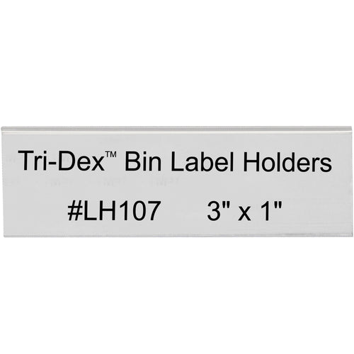 Snap-in bin label holders deliver instant warehouse identification without tools or adhesives. Clear 3