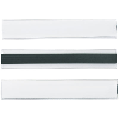 Speed up warehouse organization with these 1x6" clear plastic magnetic label holders. Side-load design allows quick and cost-effective product ID changes without removing holders from metal surfaces. Case of 12 includes white inserts; additional inserts available for continuous relabeling.