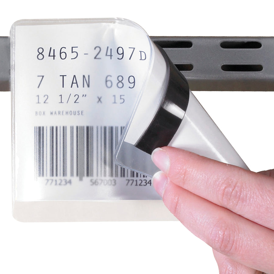 Convert any surface into a magnetic label station with these 4x6" black magnetic tape strips featuring strong adhesive backing. Pre-cut and ready to apply directly to cartons, dispensers, and warehouse racks. Case of 50 strips keeps your packing line organized and efficient.