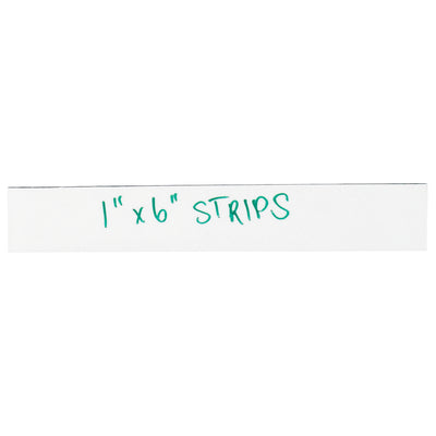 Speed up warehouse operations with 1" x 6" white magnetic strips that wipe clean and reuse endlessly. Durable .030" backing handles heavy-duty rack labeling, shipping room use, and inventory management. Case of 25 pre-cut magnetic labels eliminates adhesive mess and cuts labor time.