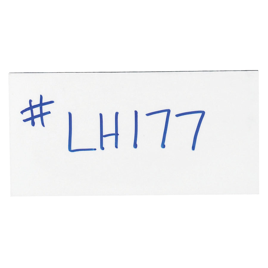 Speed up warehouse operations with write-on/wipe-off magnetic labels that eliminate adhesive mess. These durable 2" x 4" white magnetic strips feature a .030" thick backing and vinyl coating compatible with wet or dry erase markers. Sold as a case of 25 for cost-effective rack labeling and inventory management.