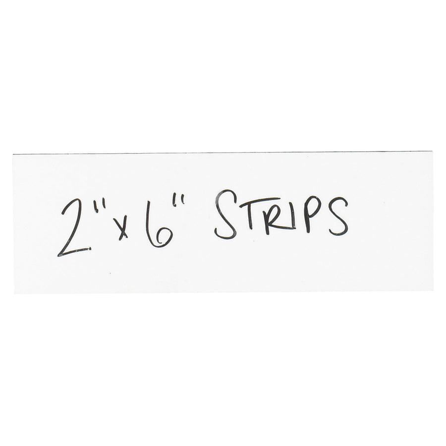 Save time and money with write-on/wipe-off magnetic warehouse labels that eliminate adhesive cleanup. These .030" thick white magnetic strips are pre-cut to 2" x 6" and work with wet or dry erase markers. One case includes 25 reusable labels–perfect for rack labeling, inventory rotation, and shipping room operations.