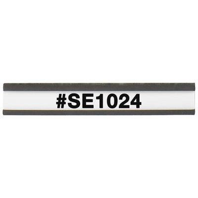 Heavy-duty .060" thick magnetic C-channel cardholders deliver secure, mess-free labeling for metal warehouse shelves and racks. 1/2" x 3" dimensions with white inserts included. Case of 25 units eliminates adhesive buildup and provides reliable adhesion for shipping rooms, libraries, and industrial facilities.
