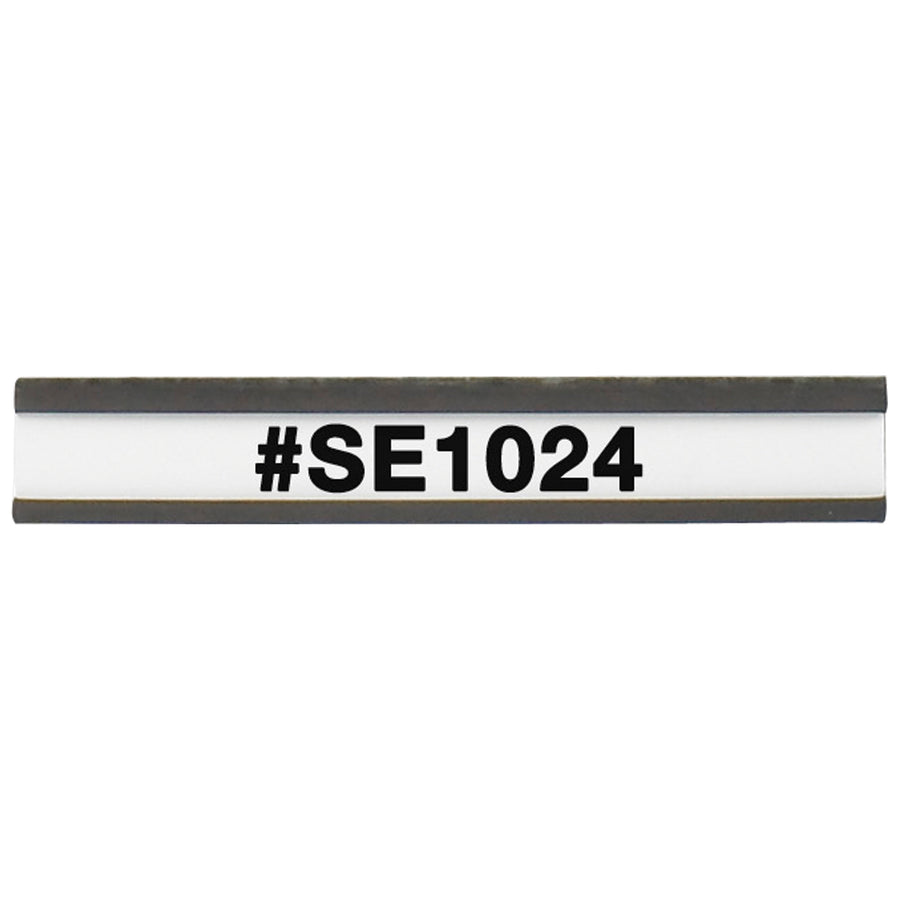 Heavy-duty .060" thick magnetic C-channel cardholders deliver secure, mess-free labeling for metal warehouse shelves and racks. 1/2" x 3" dimensions with white inserts included. Case of 25 units eliminates adhesive buildup and provides reliable adhesion for shipping rooms, libraries, and industrial facilities.