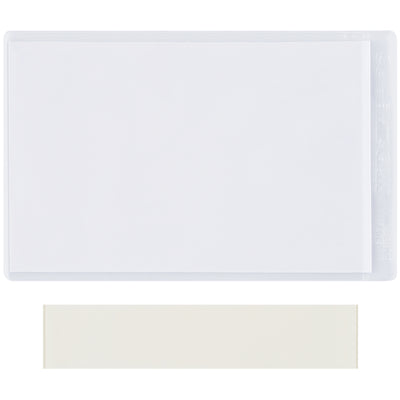 Super-Scan¬Æ 2x3.5" clear vinyl press-on label holders are the industrial standard for pallet rack identification and warehouse shelf labeling. Each case includes 50 holders plus white inserts optimized for laser and inkjet printing. Self-adhesive backing with convenient side-load design speeds installation and label changes across your warehouse.
