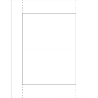 Professional-grade 4x6 white laser paper insert cards designed for vinyl envelope label holders and shipping room operations. Compatible with laser and inkjet printers. Case of 100 perforated sheets ready to print and deploy.