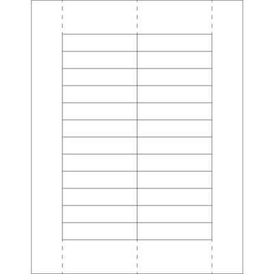 11/16 x 3" White Laser Paper Label Holder Insert Cards - Case of 1200