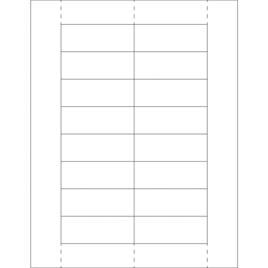 Pre-cut 1 1/8 x 3" white laser paper insert cards designed for standard plastic label holders on racks and shipping containers. Each case contains 800 pre-perforated cards on 8.5 x 11" sheets, compatible with laser and inkjet printers. Streamline your warehouse labeling with professional, compliance-ready cards that fit your existing label holder system.