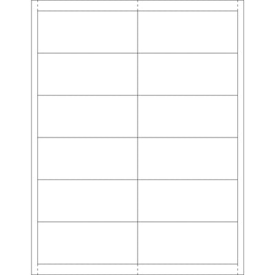 1 11/16 x 4" White Laser Paper Label Holder Insert Cards - Case of 600