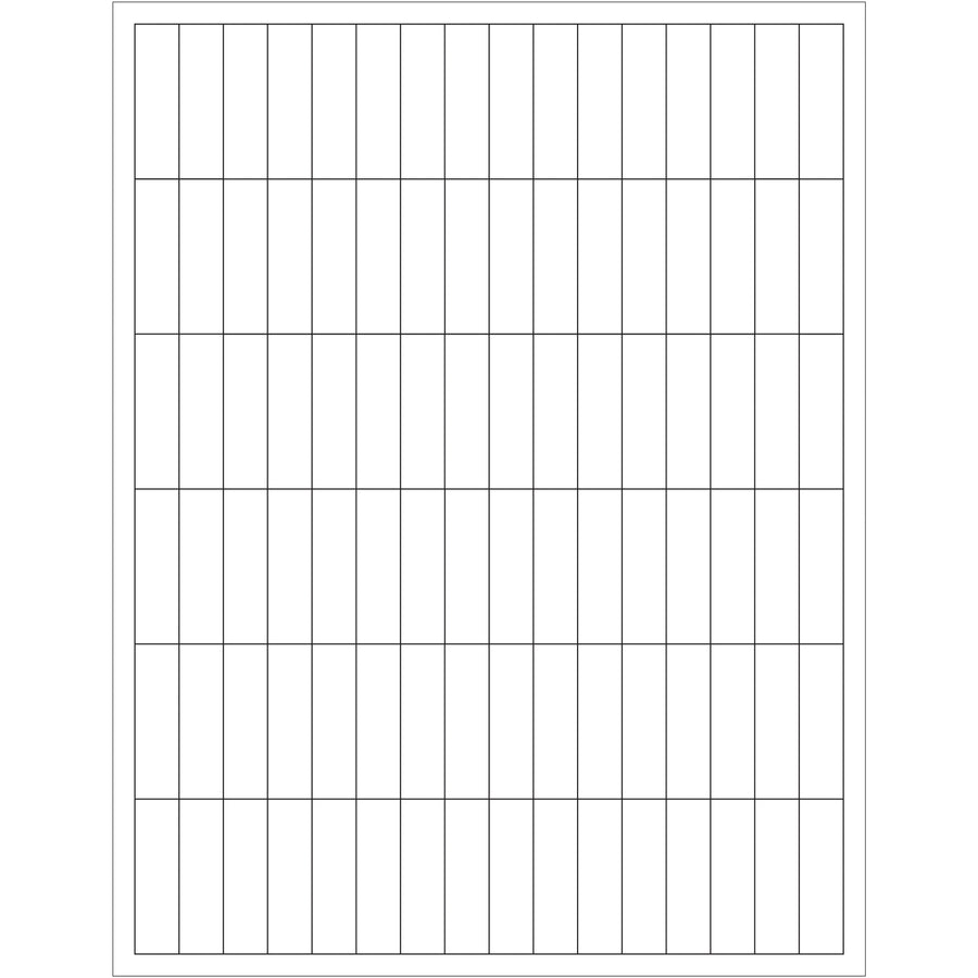 1/2 x 1 3/4" White Permanent Acrylic Laser Labels - 9600/Case