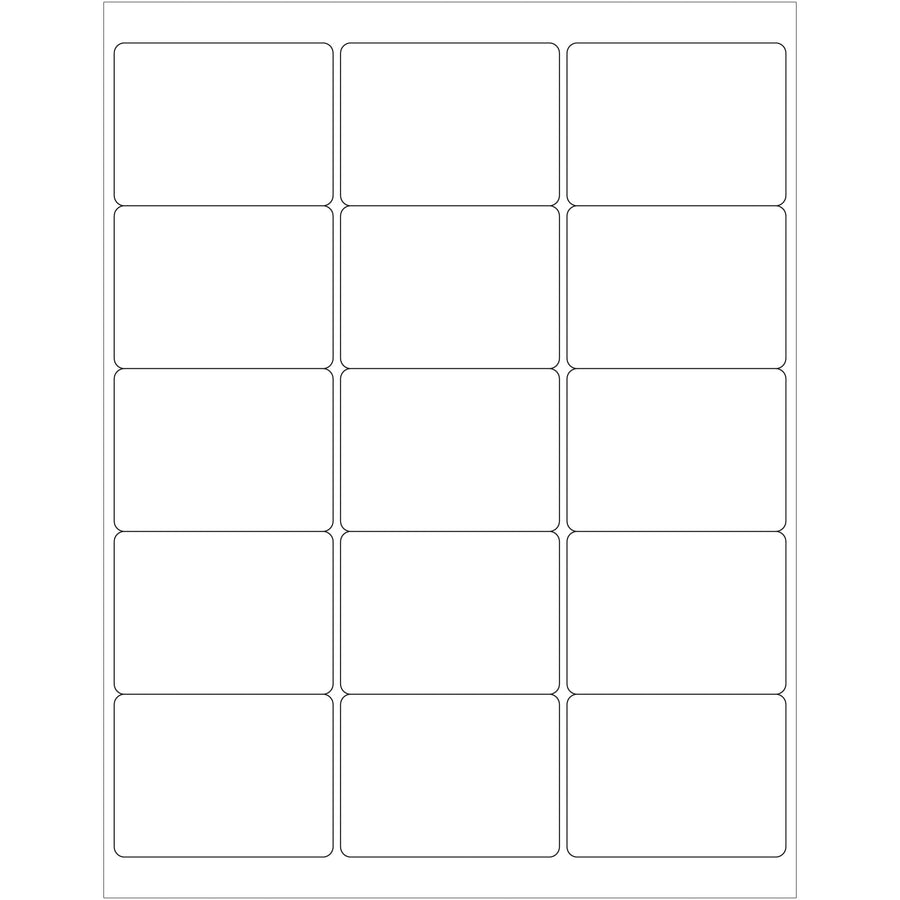 Professional-grade white rectangle laser labels sized 2.6875" x 2" with permanent adhesive for secure labeling on multiple surfaces. Compatible with laser and inkjet printers, these 48 lb face sheet labels deliver crisp, professional results for shipping, product identification, and mailing applications. Order by the case (1500 labels) and gain reliable, compliance-ready labeling at scale.