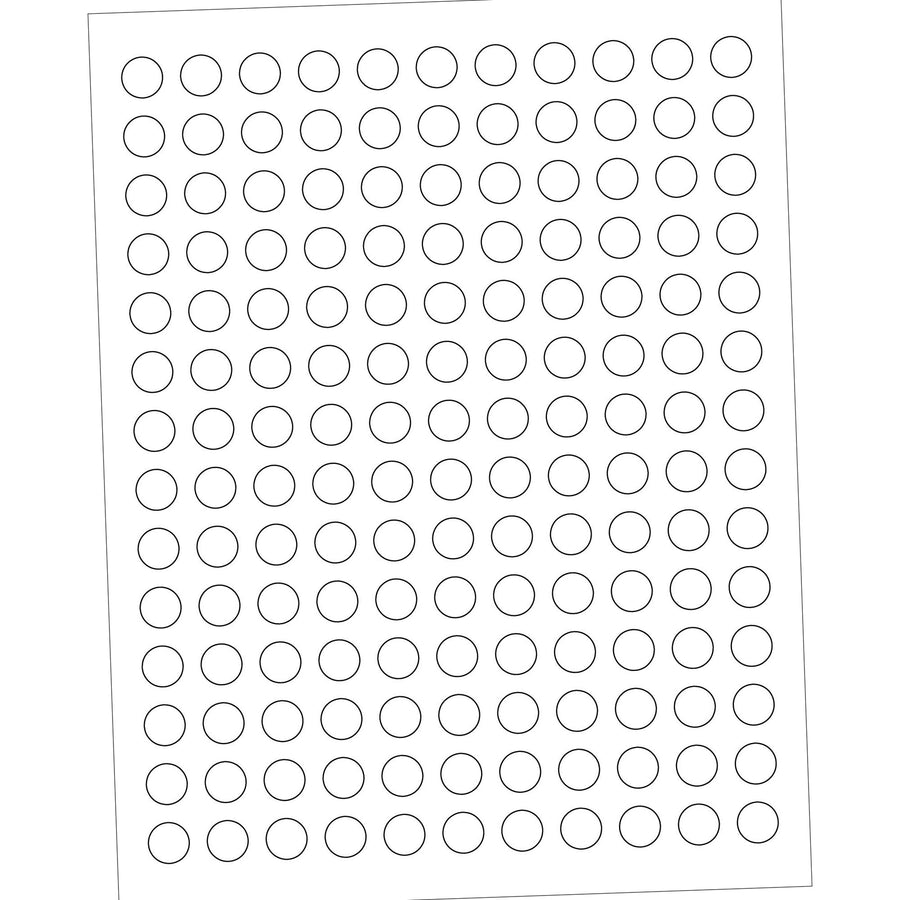 1/2 in White Circle Laser Labels Permanent Acrylic 15400/Case LL140 - alias listing