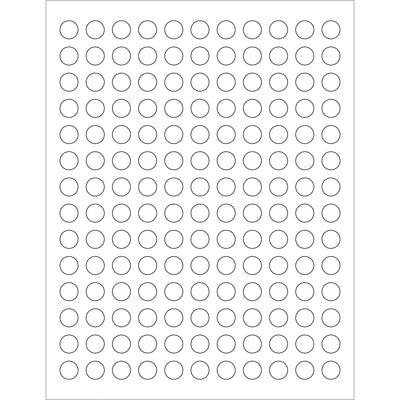 Professional-grade 1/2" white circle laser labels with permanent acrylic adhesive for reliable compliance labeling and product identification. Print-ready with laser or inkjet compatibility. Ships 15,400 labels per case‚bulk quantity for high-volume shipping operations.