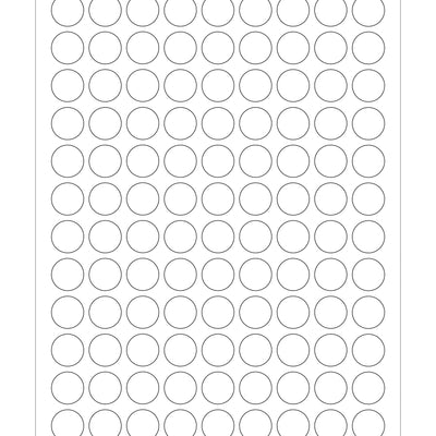 3/4 in White Circle Laser Labels Permanent Acrylic 10800/Case LL141 - alias listing