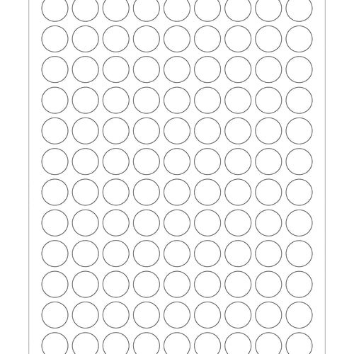 3/4 in White Circle Laser Labels Permanent Acrylic 10800/Case LL141 - alias listing