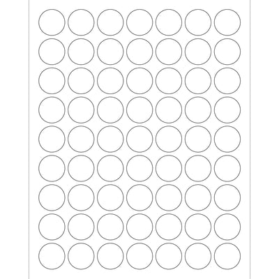 1 in 48 lb White Circle Laser Labels 6300/Case LL142 - alias listing