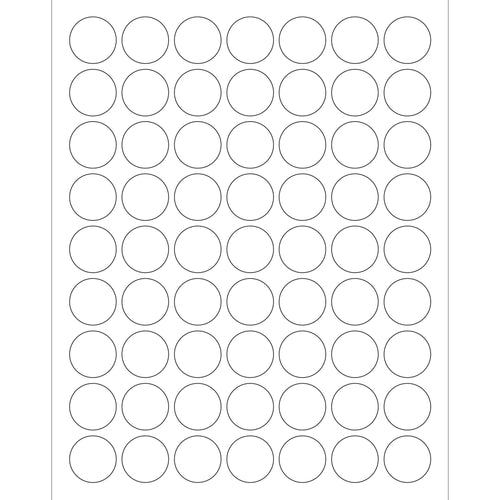 1 in 48 lb White Circle Laser Labels 6300/Case LL142 - alias listing