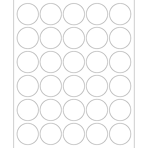 1.5 in White Circle Permanent Acrylic Laser Labels 3000/Case LL143 - alias listing
