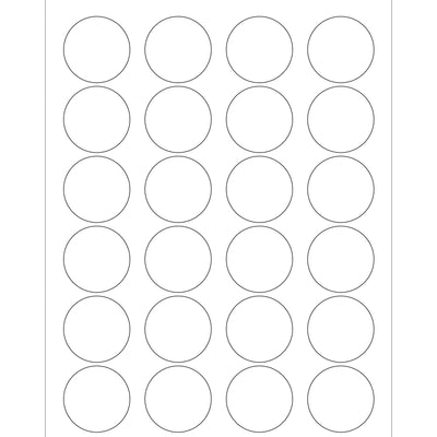 1.625 in 48 lb White Circle Laser Labels Permanent Adhesive 2400/Case LL144 - alias listing