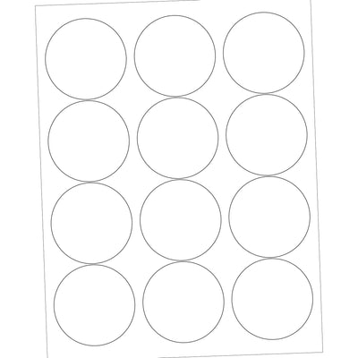 2.5 in 48 lb White Circle Laser Labels 1200/Case LL146 - alias listing
