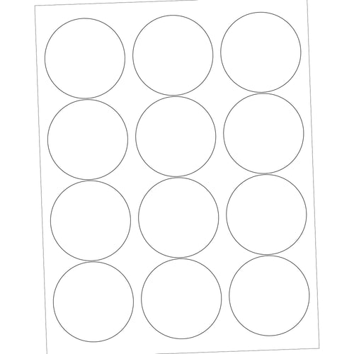 2.5 in 48 lb White Circle Laser Labels 1200/Case LL146 - alias listing