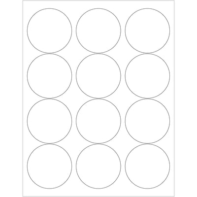 Professional-grade 2.5" diameter white circle laser labels engineered for shipping coordinators and logistics professionals who need reliable label application across multiple surfaces. Permanent adhesive formula adheres securely to corrugated, plastic, metal, and glass. Case of 1200 labels with easy-to-use Microsoft Word template included.