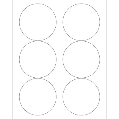 3.33 in 48 lb White Circle Laser Labels Permanent Adhesive 600/Case LL147 - alias listing
