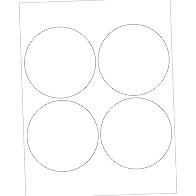 4 in White Permanent Acrylic Laser Circle Labels 400/Case LL148 - alias listing
