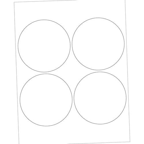 4 in White Permanent Acrylic Laser Circle Labels 400/Case LL148 - alias listing