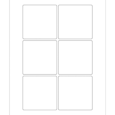 3x3 White Permanent Acrylic Laser Labels 600/Case LL166 - alias listing