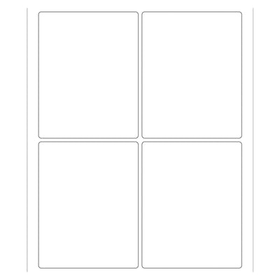 3.75x4.75 White Permanent Acrylic Laser Labels 400/Case LL167 - alias listing