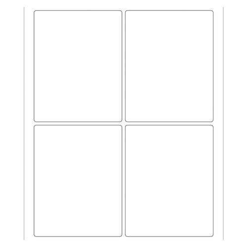 3.75x4.75 White Permanent Acrylic Laser Labels 400/Case LL167 - alias listing