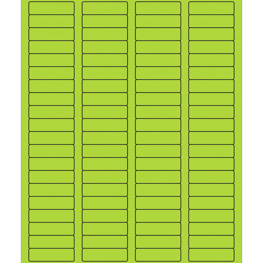 1.75x0.5 Fluorescent Green Permanent Laser Labels 8000/Case LL170GN - alias listing