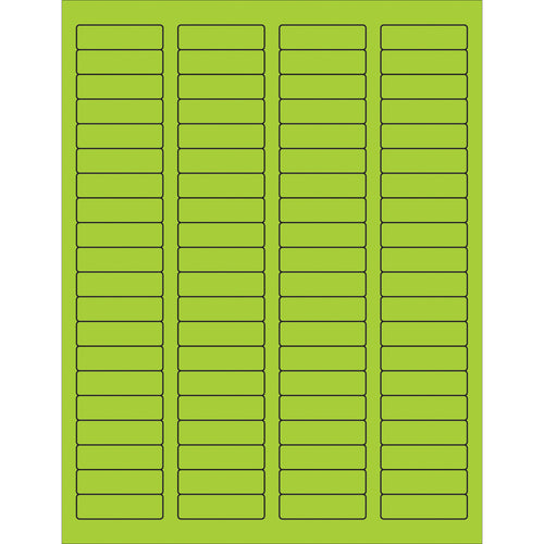 High-visibility fluorescent green rectangle laser labels sized 1.75