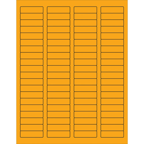 High-visibility fluorescent orange rectangle laser labels in 1.75
