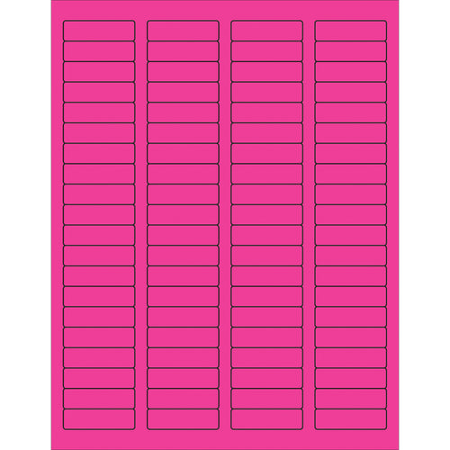 High-visibility fluorescent pink rectangle laser labels engineered for shipping coordinators and logistics professionals who need compliance-ready labeling at scale. These 1.75