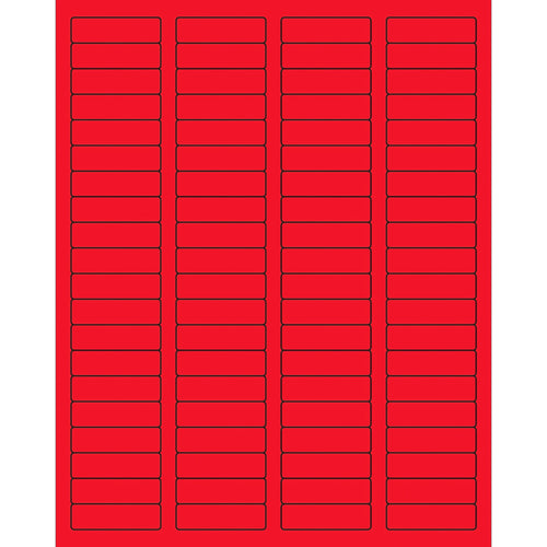 1.75x0.5 Fluorescent Red Permanent Laser Labels 8000/Case LL170RD - alias listing