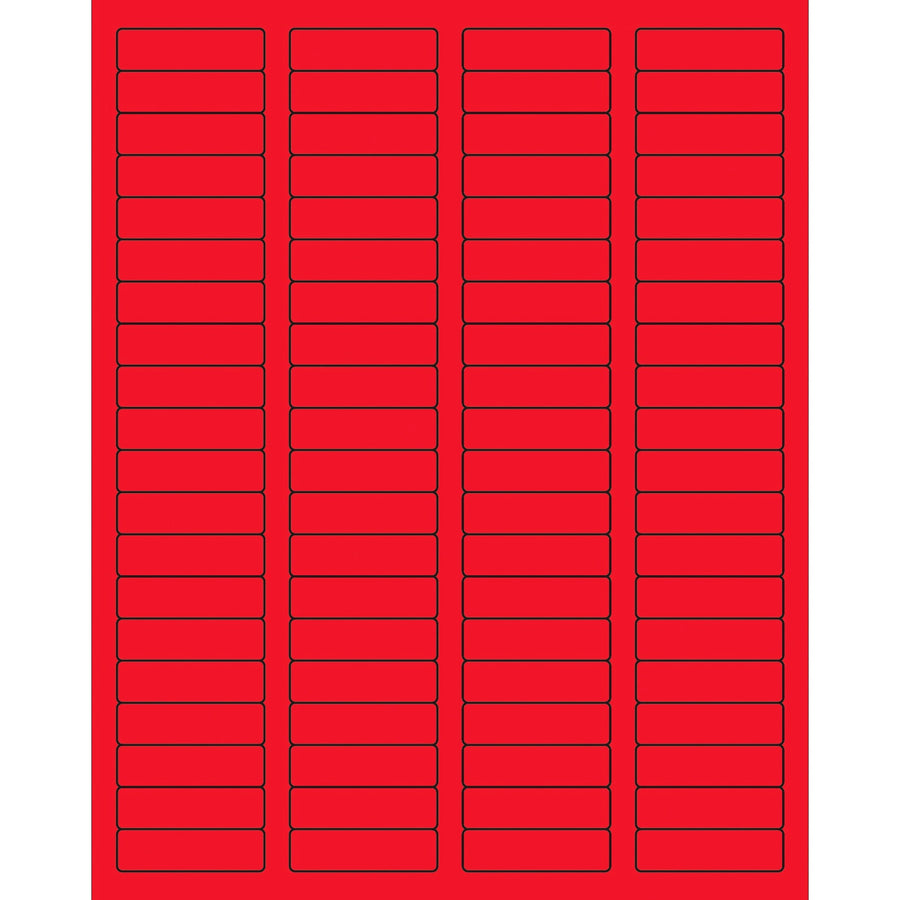 1.75x0.5 Fluorescent Red Permanent Laser Labels 8000/Case LL170RD - alias listing
