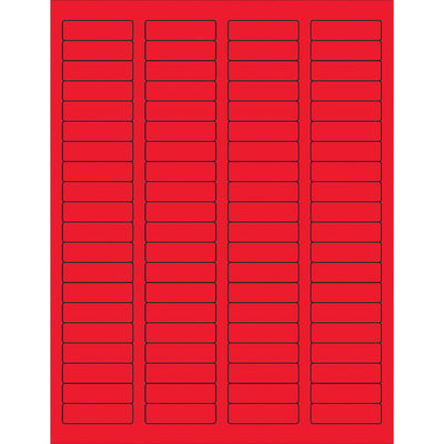 High-visibility fluorescent red rectangle laser labels sized 1.75" x 0.5" with permanent acrylic adhesive‚the industry standard for compliant shipping and logistics operations. Compatible with laser and inkjet printers, these printable labels stick reliably to corrugated, plastic, metal, and glass surfaces. Case of 8,000 labels with free Microsoft Word template for immediate deployment.