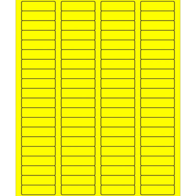 1.75x0.5 Fluorescent Yellow Permanent Acrylic Laser Labels 8000/Case LL170YE - alias listing