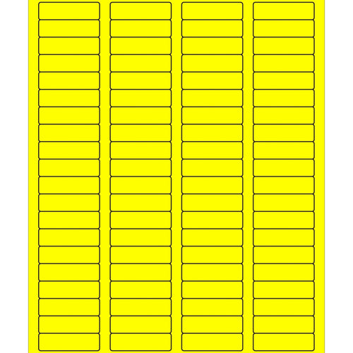 1.75x0.5 Fluorescent Yellow Permanent Acrylic Laser Labels 8000/Case LL170YE - alias listing