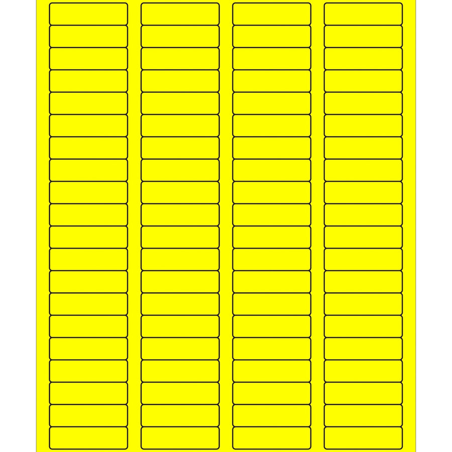 1.75x0.5 Fluorescent Yellow Permanent Acrylic Laser Labels 8000/Case LL170YE - alias listing