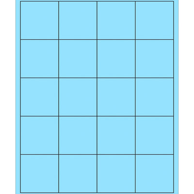 2x2 Fluorescent Pastel Blue Laser Labels 2000/Case LL172BE - alias listing