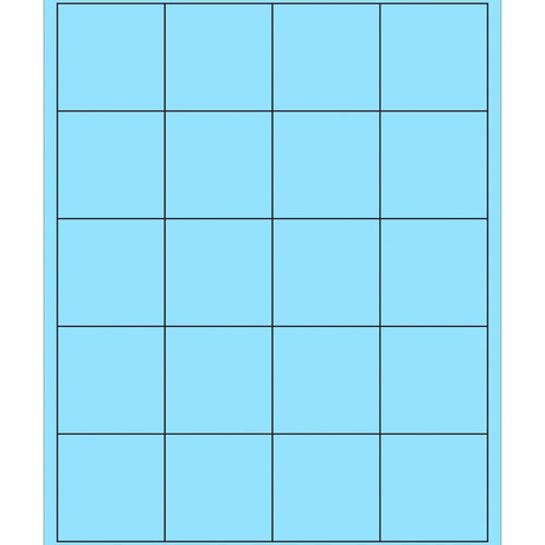 2x2 Fluorescent Pastel Blue Laser Labels 2000/Case LL172BE - alias listing
