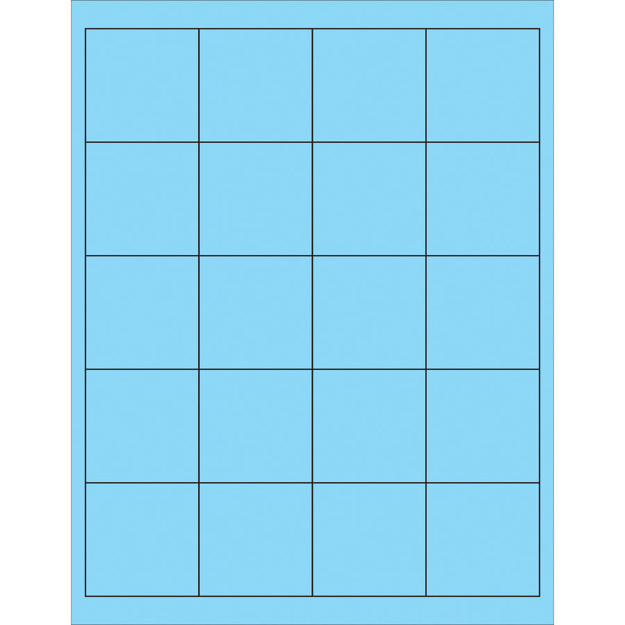 Create custom shipping and product labels instantly with these 2" x 2" fluorescent pastel blue laser labels. Permanent acrylic adhesive bonds to paper, corrugated, plastic, and metal‚ideal for high-visibility shipping compliance. 2000 labels per case with easy Microsoft Word formatting templates included.